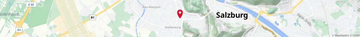 Map representation of the location for Riedenburg-Apotheke in 5020 Salzburg